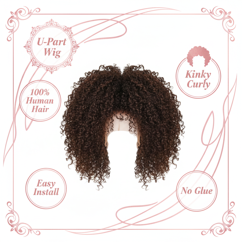 Brazilian Kinky Curly U-Part Wig - Info