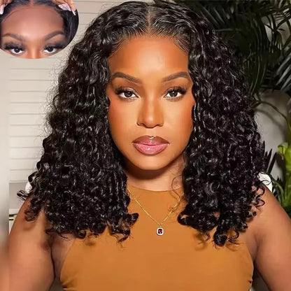 Bling Hair 180Density Glueless Short Deep Wave Wig 12~26Inch Glueless 5x5 6x4 9x6 7x5 Deep Wave Lace Closure Wigs Human 