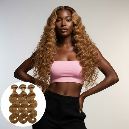 Honey Blonde Body Wave Bundles - Model