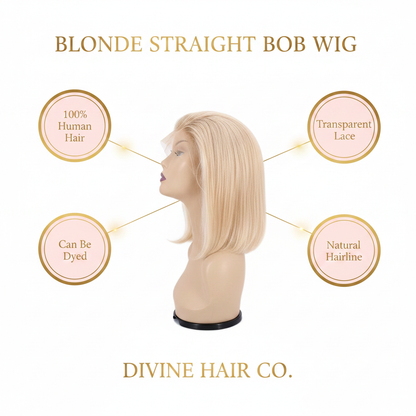 Blonde Straight Bob Wig - Infographic