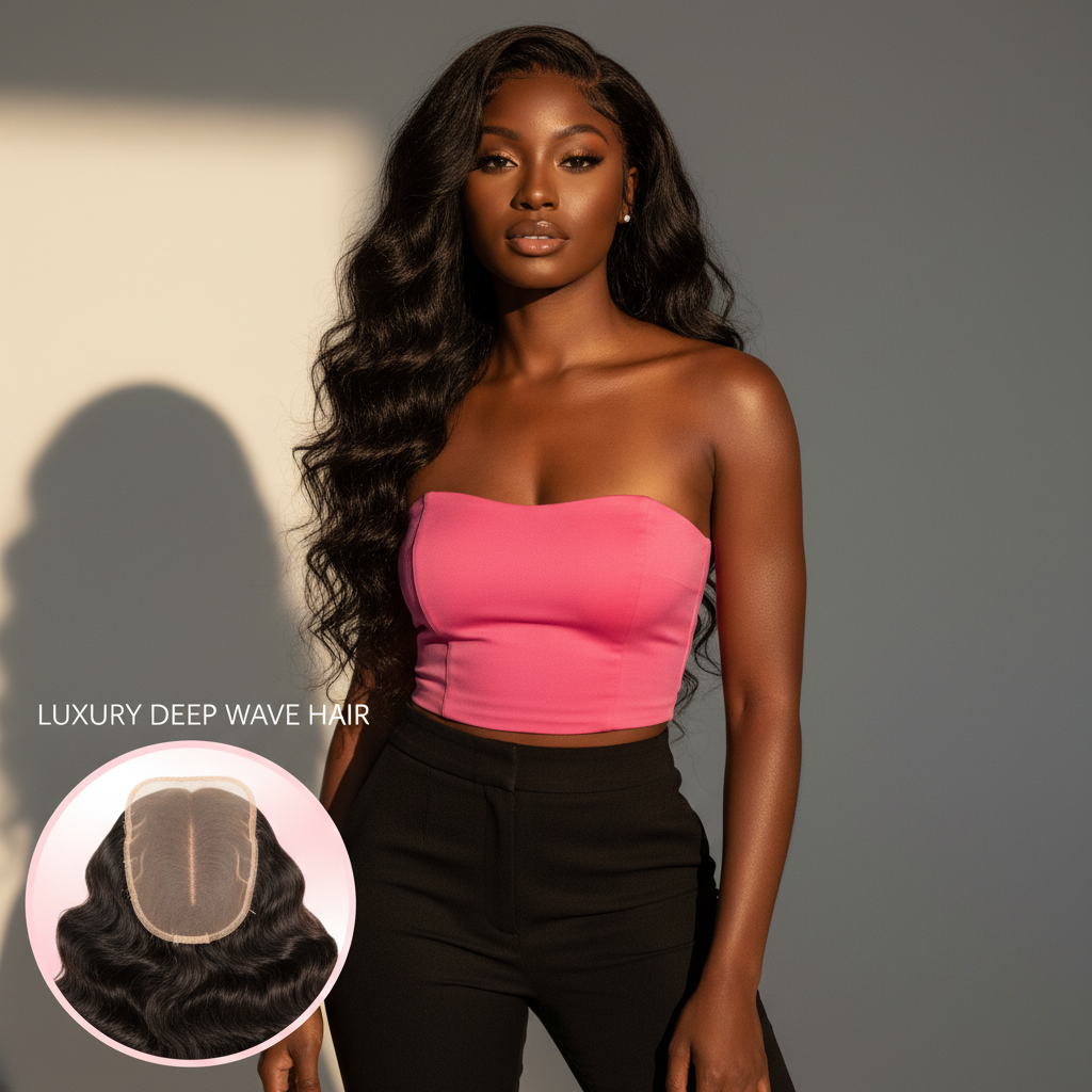 Brazilian Deep Wave 2x6 Transparent Closure - Model