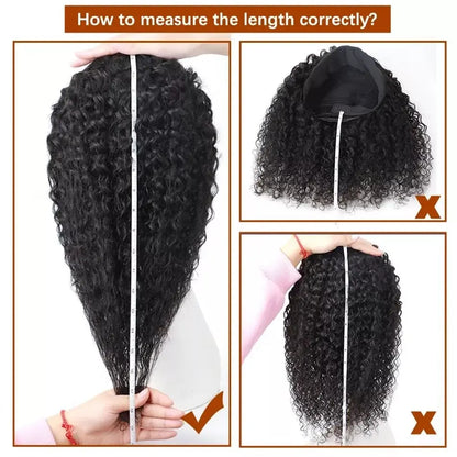 Kinky Curly Headband Wigs Human Hair Wear and Go Glueless Wigs Full Machine Made Deep Curly Headband Wig For Black Women