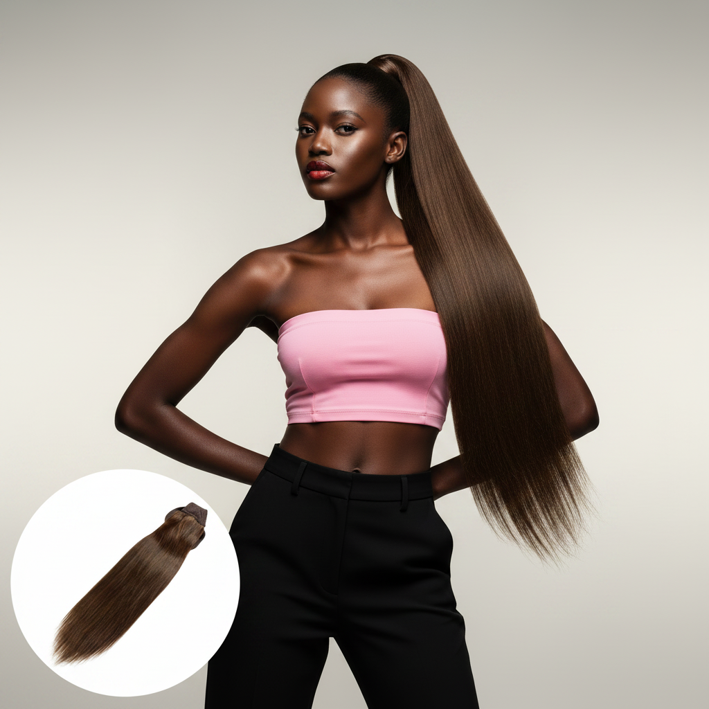 Dark Brown Ponytail - Model