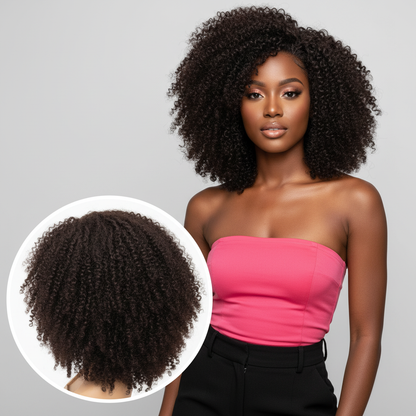 Afro Kinky 4x4 Transparent Closure Wig - Model