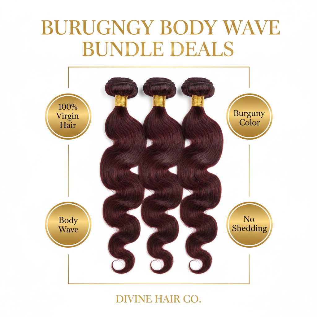 Burgundy Body Wave Bundle Deals - Infographic