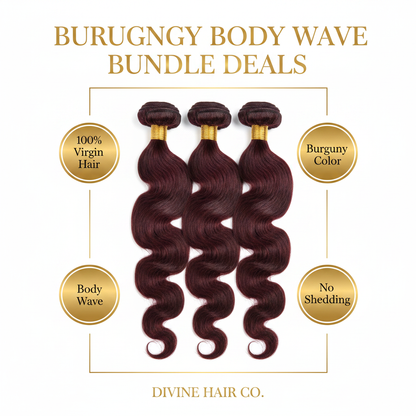 Burgundy Body Wave Bundle Deals - Infographic