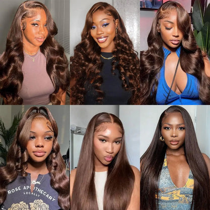 Body Wave Chocolate Brown Lace Front Wig for Women