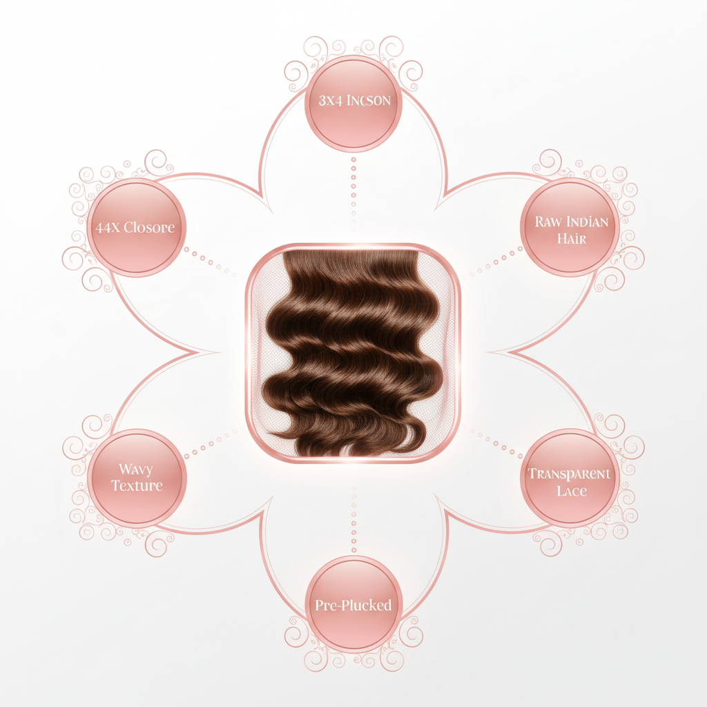 Raw Indian Wavy 4x4 Transparent Closure - Info
