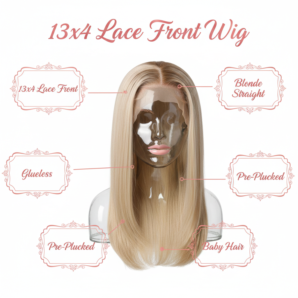 Blonde Straight 13x4 Transparent Lace Front Wig - Info