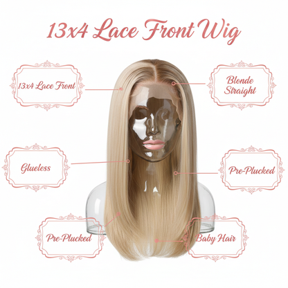 Blonde Straight 13x4 Transparent Lace Front Wig - Info