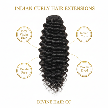 Indian Curly Hair Extensions - Infographic