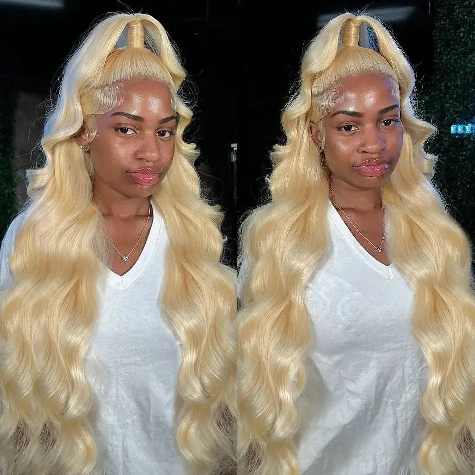 Bling Hair 613 Color Body Wave Lace Front Wig - Blonde