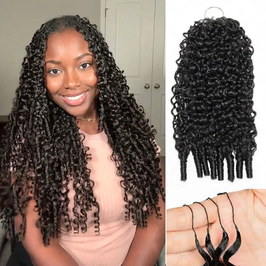 Bling Hair 12A Feather Crochet Human Hair For Black Women Burmese Curly Crochet Human Hair Knotless Pre‑Separated Feathe