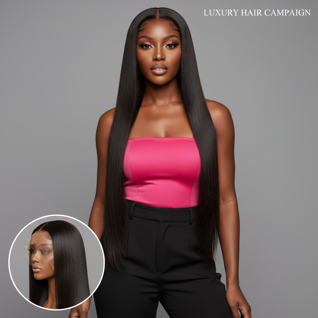 HD Straight 13x4 Lace Front Wig - Model