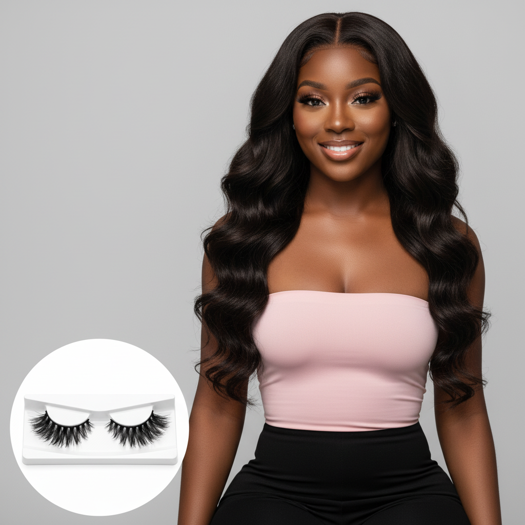 May 3D Mink Lashes 25mm - Model