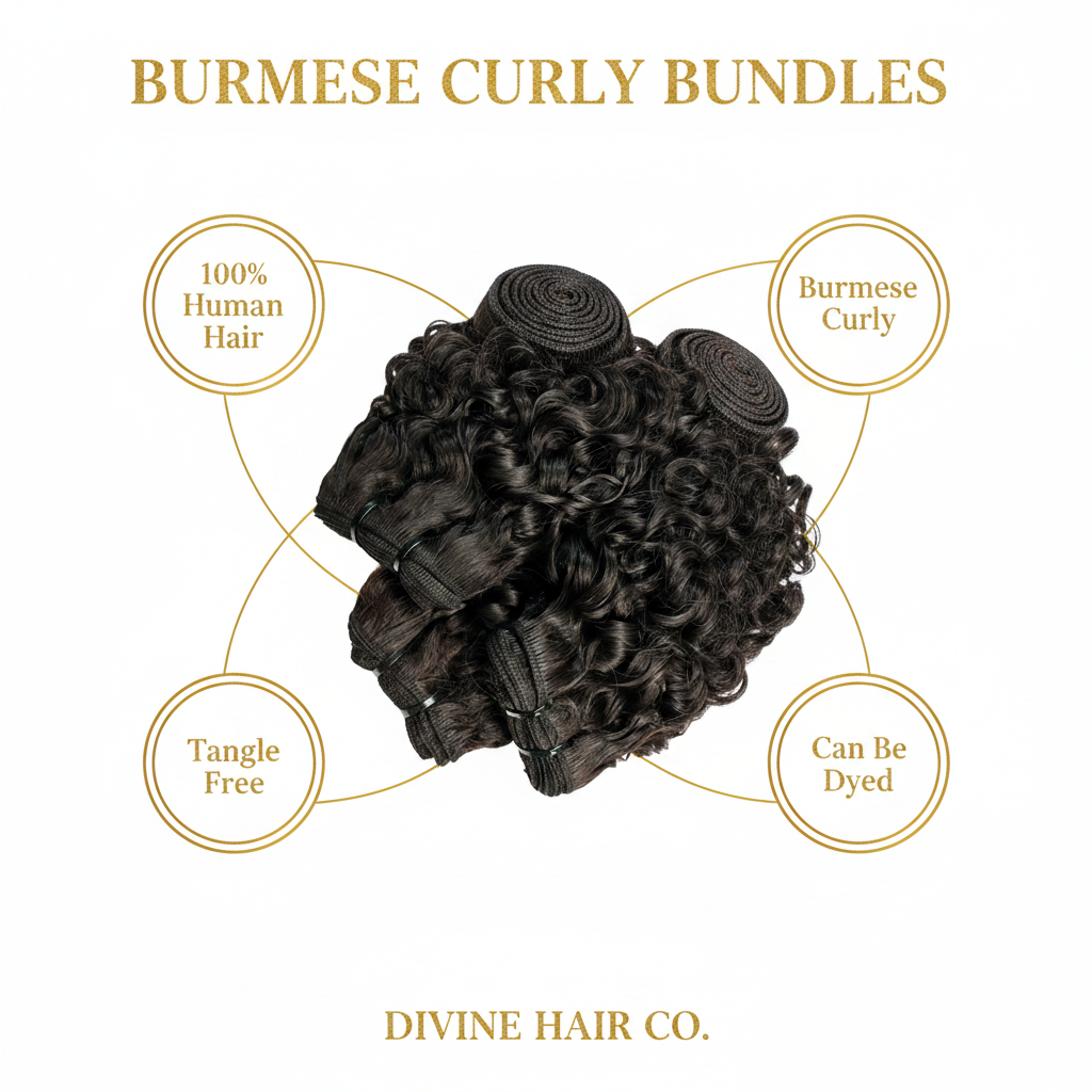 Burmese Curly 100% Human Hair Bundles - Infographic
