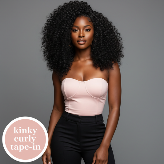 Kinky Curly Tape-In Extensions - Model