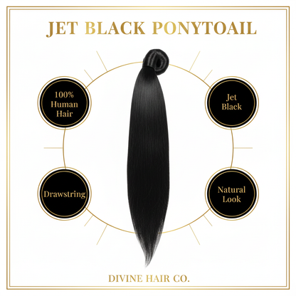 Jet Black Ponytail - Infographic