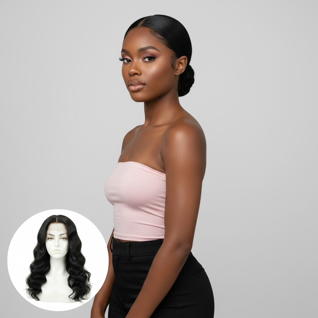 Loose Wave 13x4 Transparent Lace Front Wig - Model