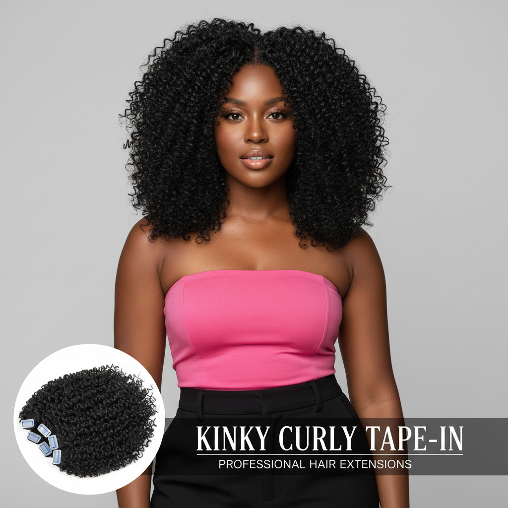 Kinky Curly Tape-In Extensions - Model