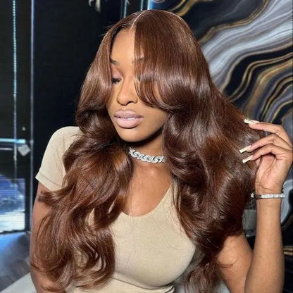 [NEW IN]Body Wave 4# Brown Color Lace Front Human Hair Wigs For Women 13x4 13x6 Hd Lace Frontal Wig Brazilian Human Hair