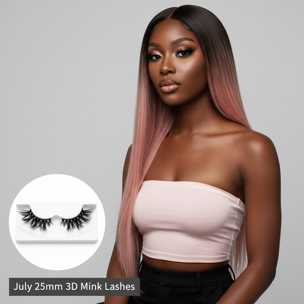 July 3D Mink Lashes 25mm - Model