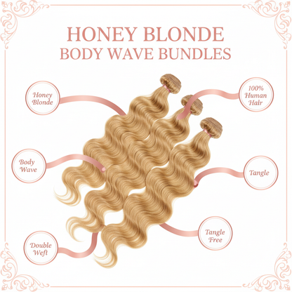 Honey Blonde Body Wave Bundles - Info
