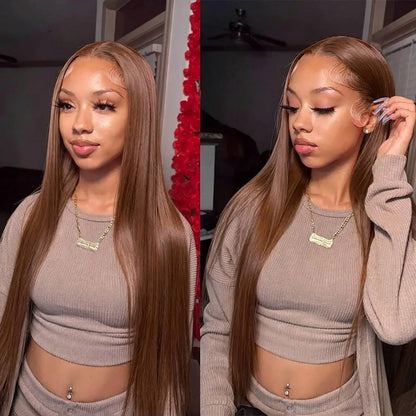 Bling Hair Dark Brown Body Wave Lace Frontal Wig 13x6