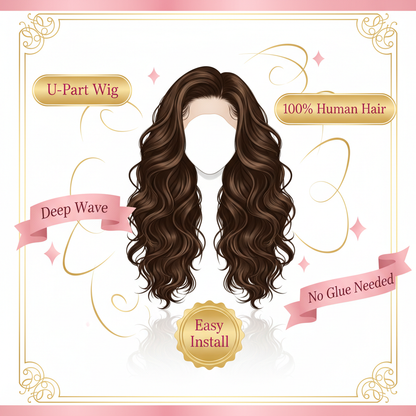 Brazilian Deep Wave U-Part Wig - Info