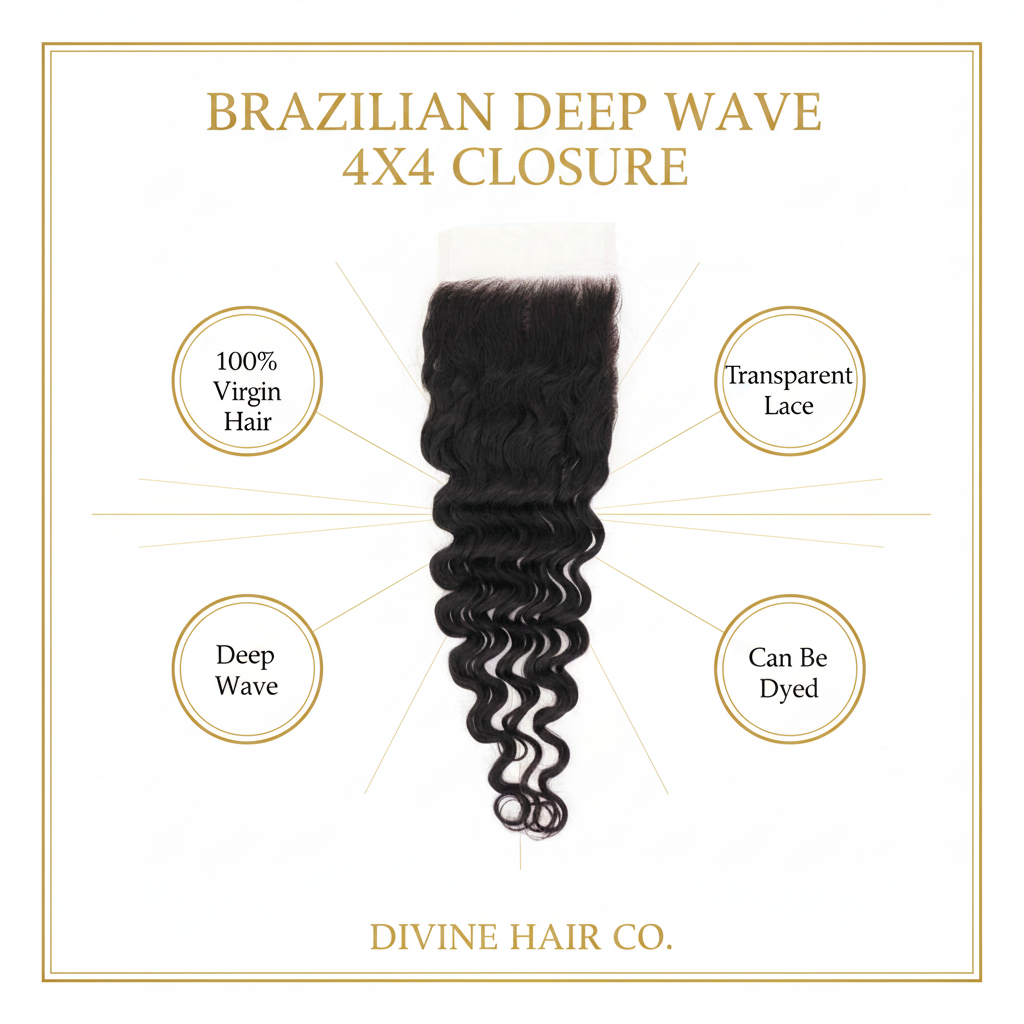 Brazilian Deep Wave 4x4 Closure - Infographic
