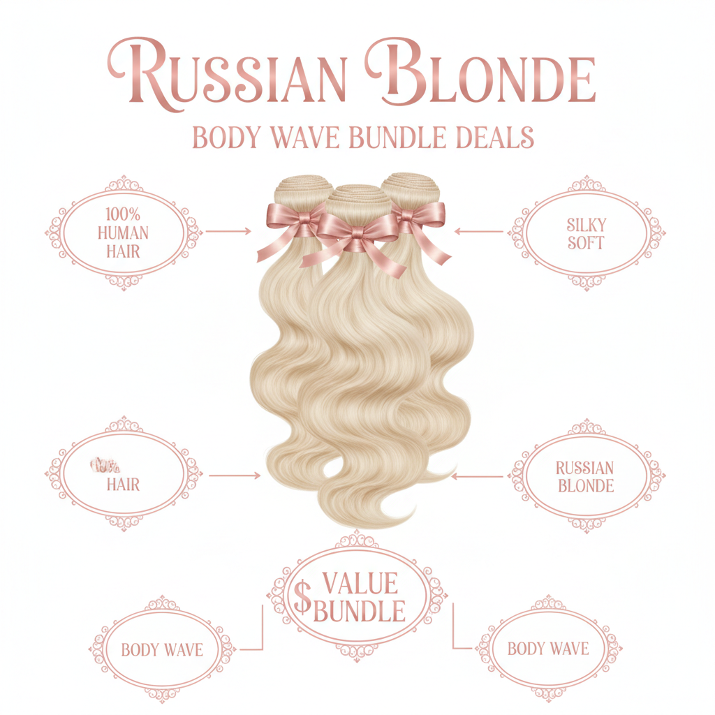 Russian Blonde Body Wave Bundle Deals - Info