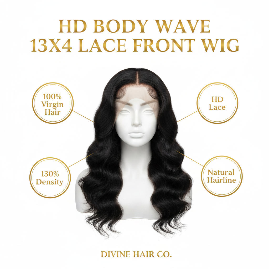 HD Body Wave 13x4 Lace Front Wig - Infographic