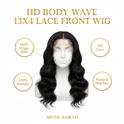 HD Body Wave 13x4 Lace Front Wig - Infographic