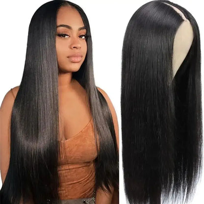 Bling Hair 180 Density Straight Hair V part Wig 14-34 Inch Upgrade Human Hair Head Clip In Half Wig Brazilian Glueless W