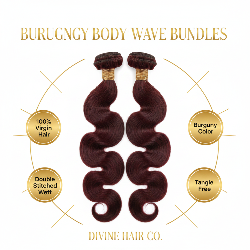 Burgundy Body Wave Bundles - Infographic