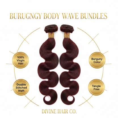 Burgundy Body Wave Bundles - Infographic