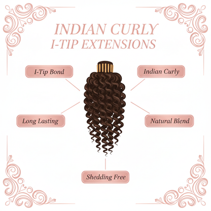 Indian Curly Natural Black I-Tip - Info