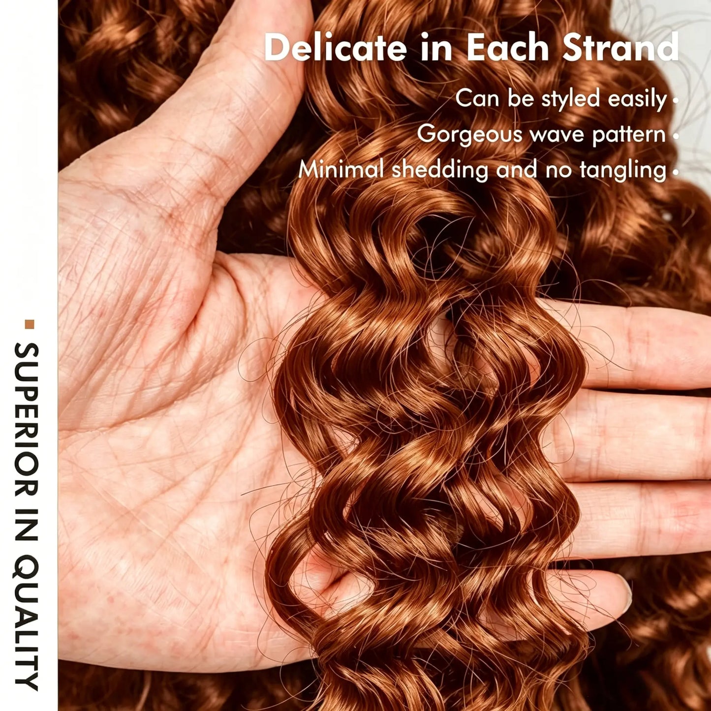 Kinky Curly Dark Ginger Orange Crochet Hair For Women Human Hair Pre-looped Beach Curl Crochet Braids Hair Deep Wave Bra