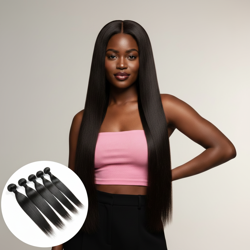 Brazilian Silky Straight Bundles - Model
