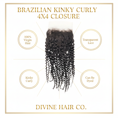 Brazilian Kinky Curly 4x4 Closure - Infographic