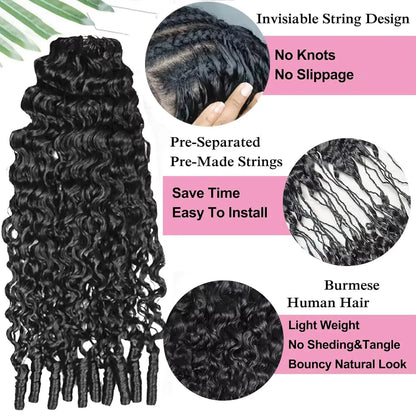 Bling Hair 12A Feather Crochet Human Hair Burmese Curly Human Crochet Hair For Women Pre-Separated Feather Crochet Hair 