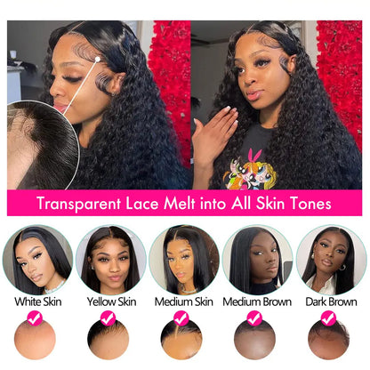 Bling Hair 180 Density 13x4 Lace Front Wig - Deep Wave