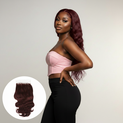 Burgundy Body Wave 5x5 HD Closure - Model