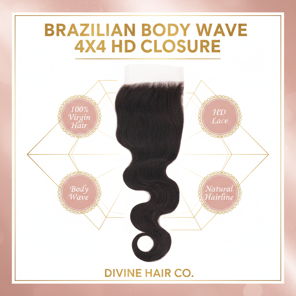 Brazilian Body Wave 4x4 HD Closure - Infographic