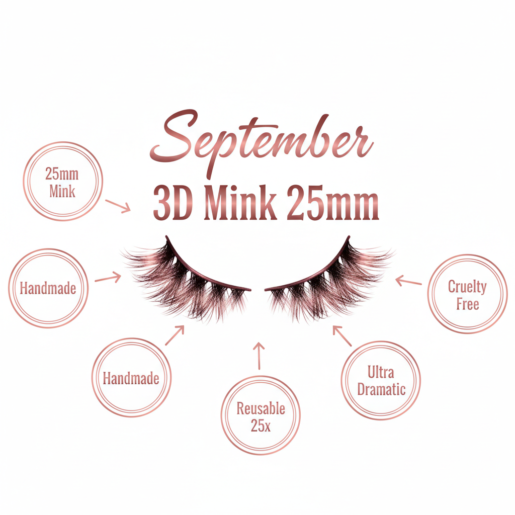 September 3D Mink Lashes 25mm - Info