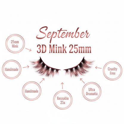 September 3D Mink Lashes 25mm - Info
