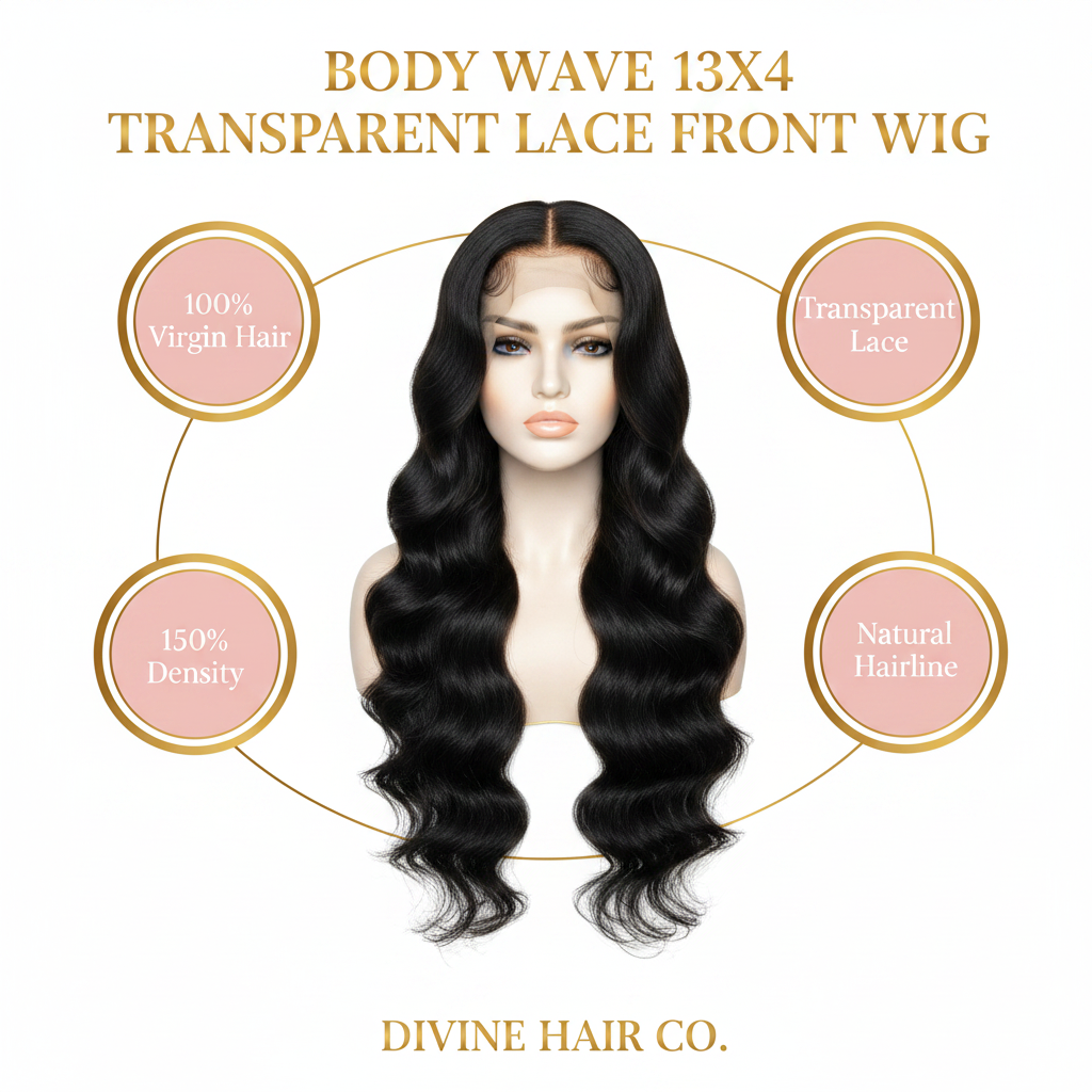 Body Wave 13x4 Transparent Lace Front Wig - Infographic