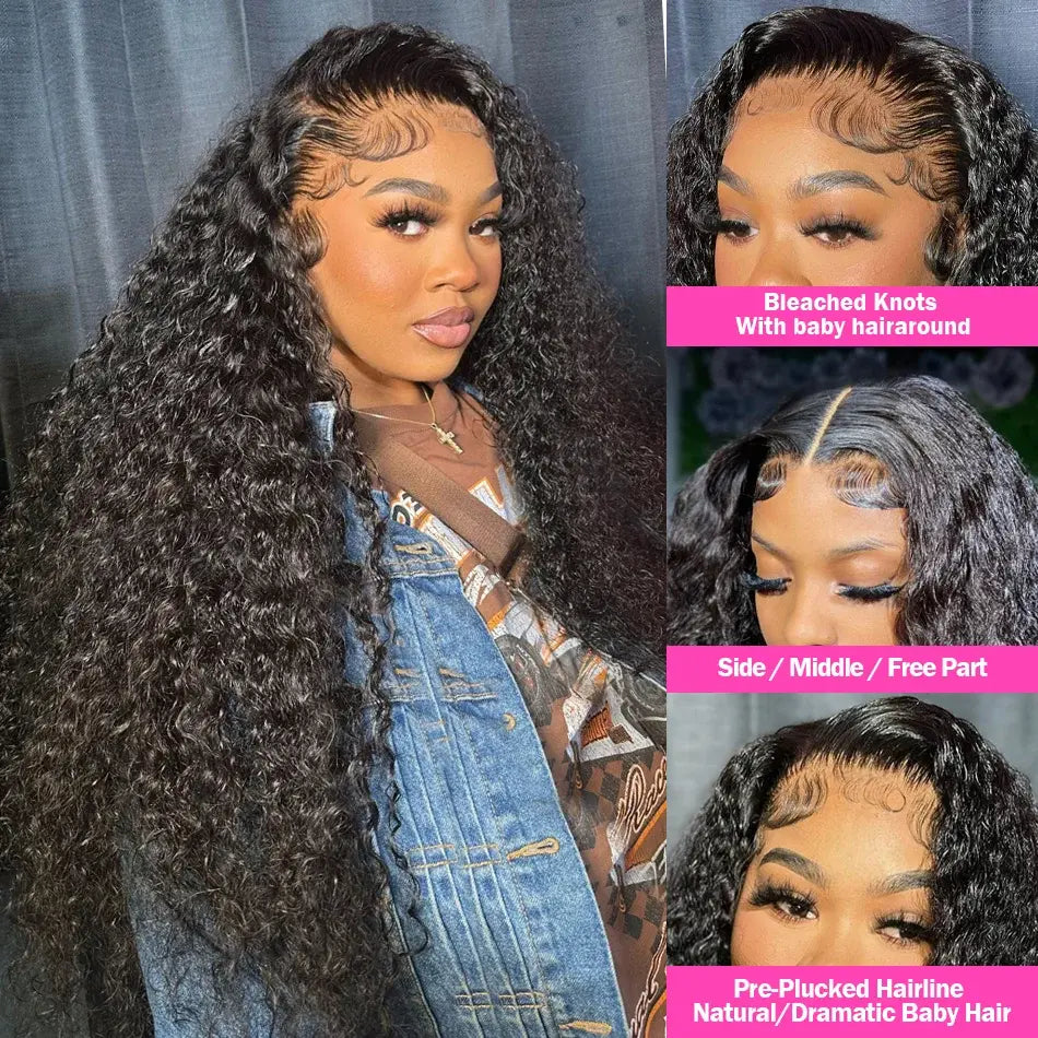 Bling Hair 13x4 Deep Wave Lace Frontal Wig - 180 Density