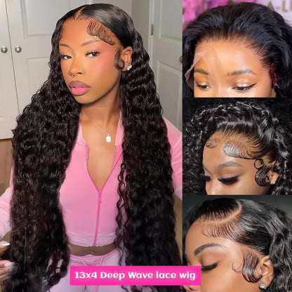 Bling Hair 13x4 Lace Front Human Hair Wig - Deep Wave