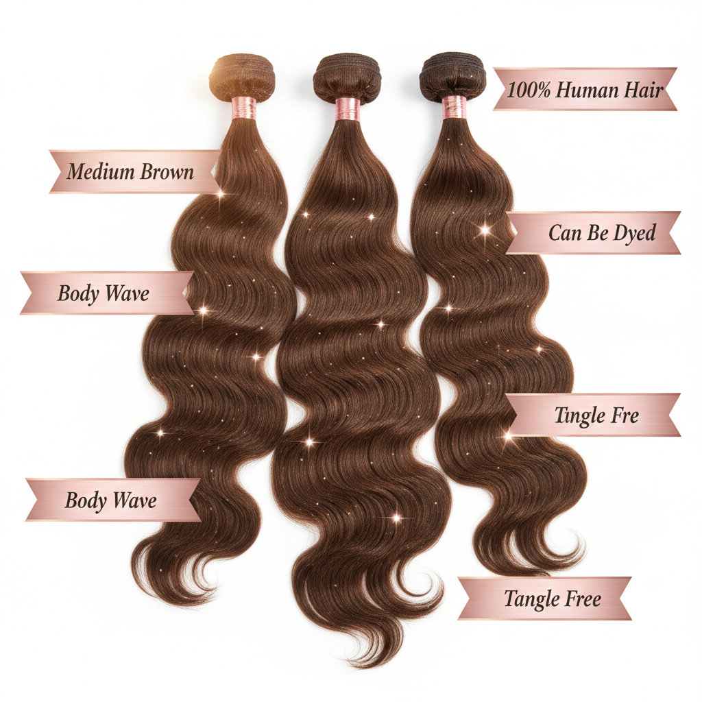 Medium Brown Body Wave Bundles - Info